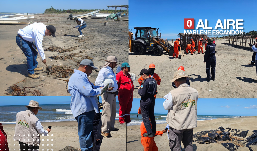 SEMADES, PEMEX, SEMAR Y PROFEPA, SUPERVISAN TAREAS DE LIMPIEZA Y REMEDIACIÓN DE PLAYAS EN PARAÍSO Y CÁRDENAS
