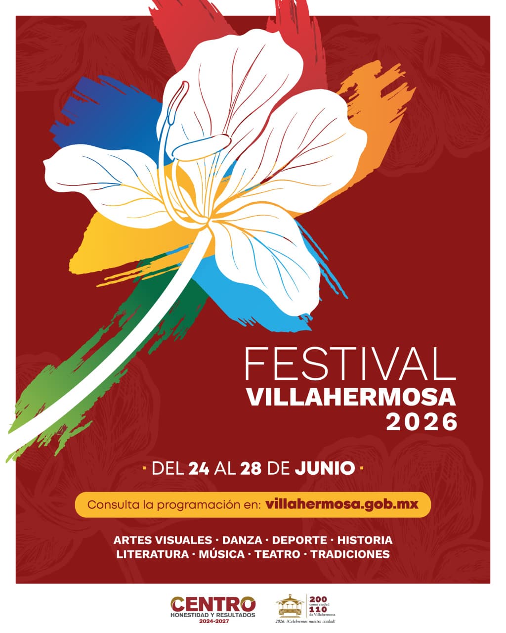 Inicia este miércoles el Festival Villahermosa 2026 con 57 actividades culturales, deportivas y artísticas