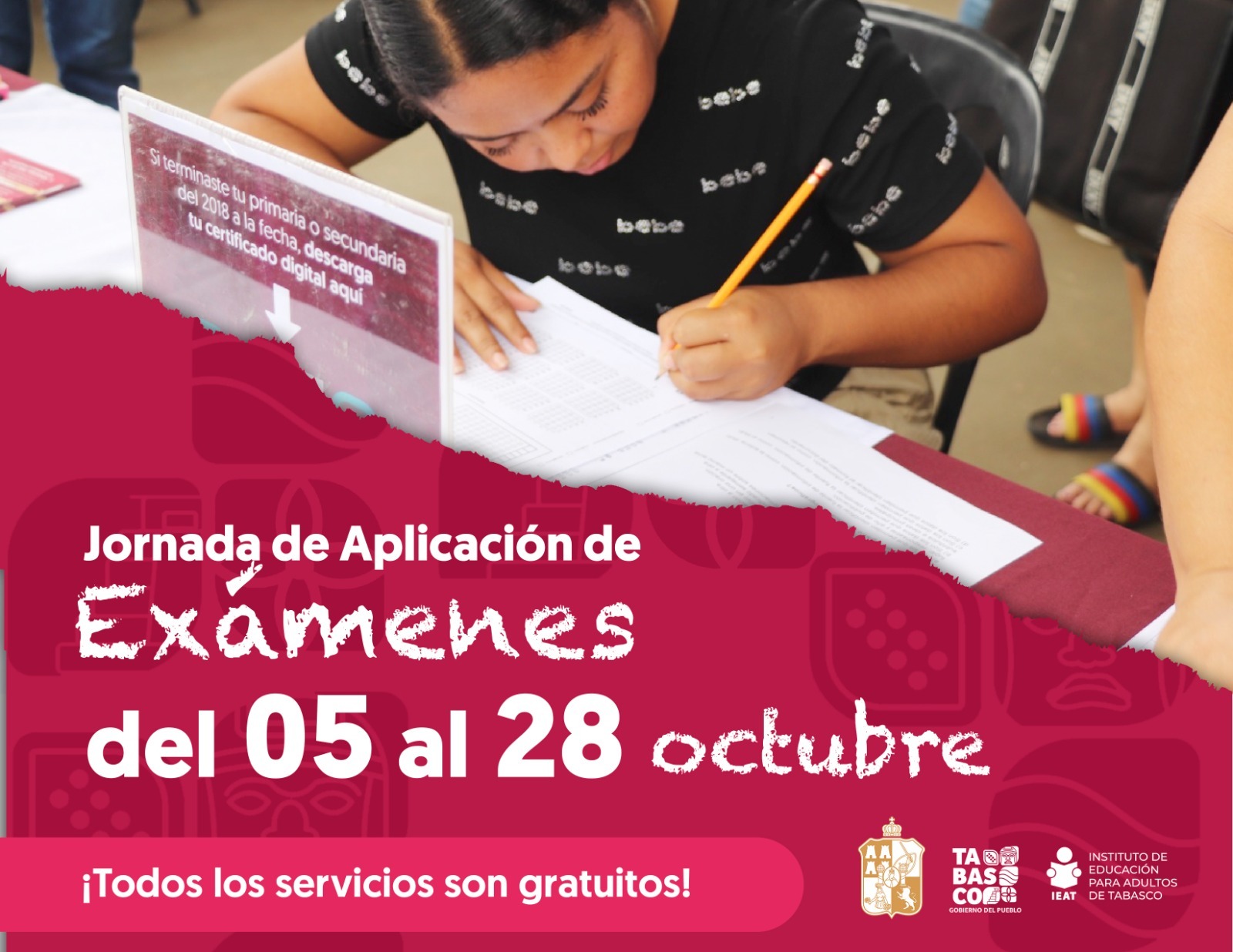IEAT abre Jornada de Exámenes para certificar primaria y secundaria !GRATIS¡