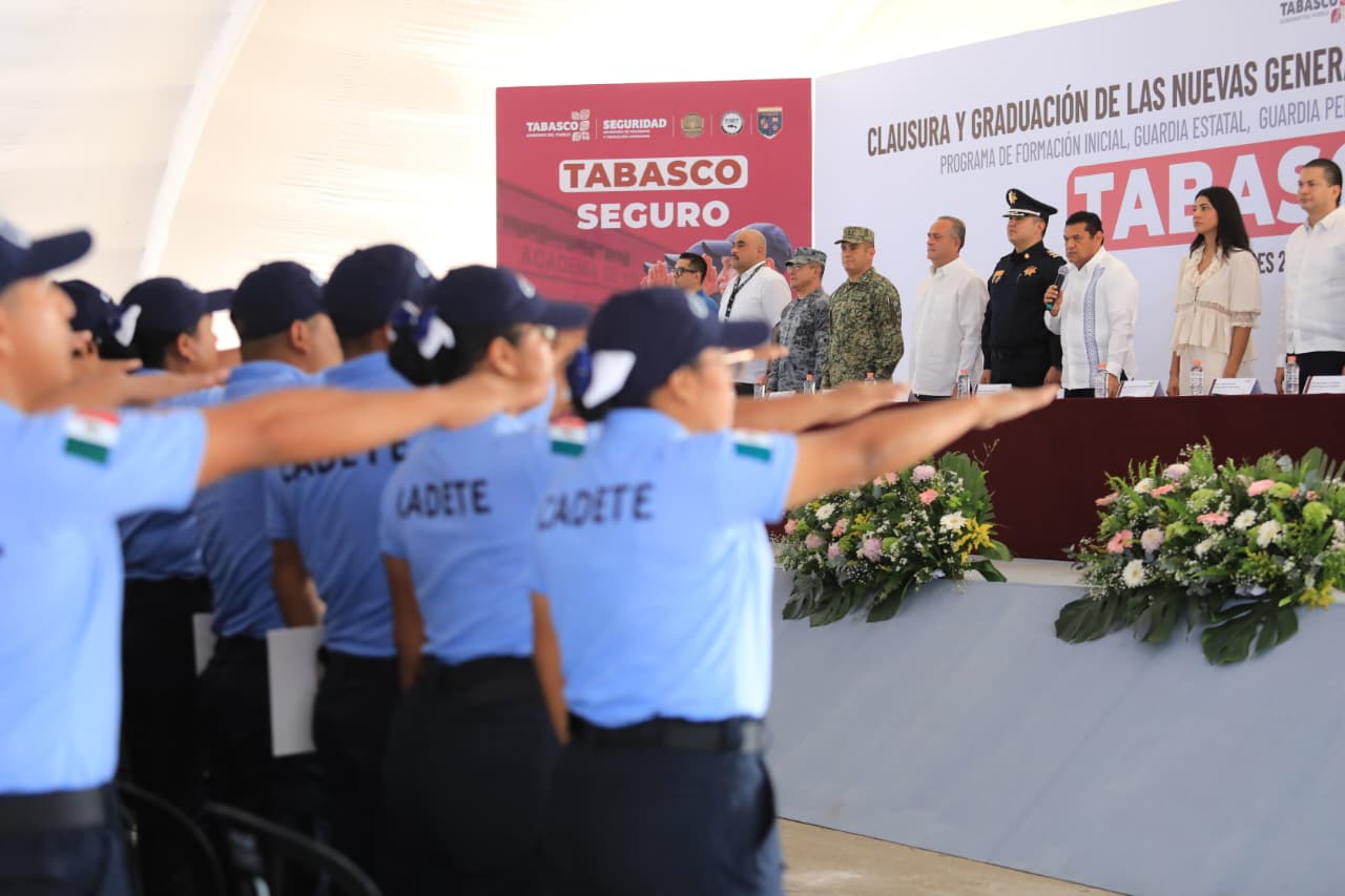 Suma Gobierno del Pueblo a 238 nuevos elementos para fortalecer la paz en Tabasco.
